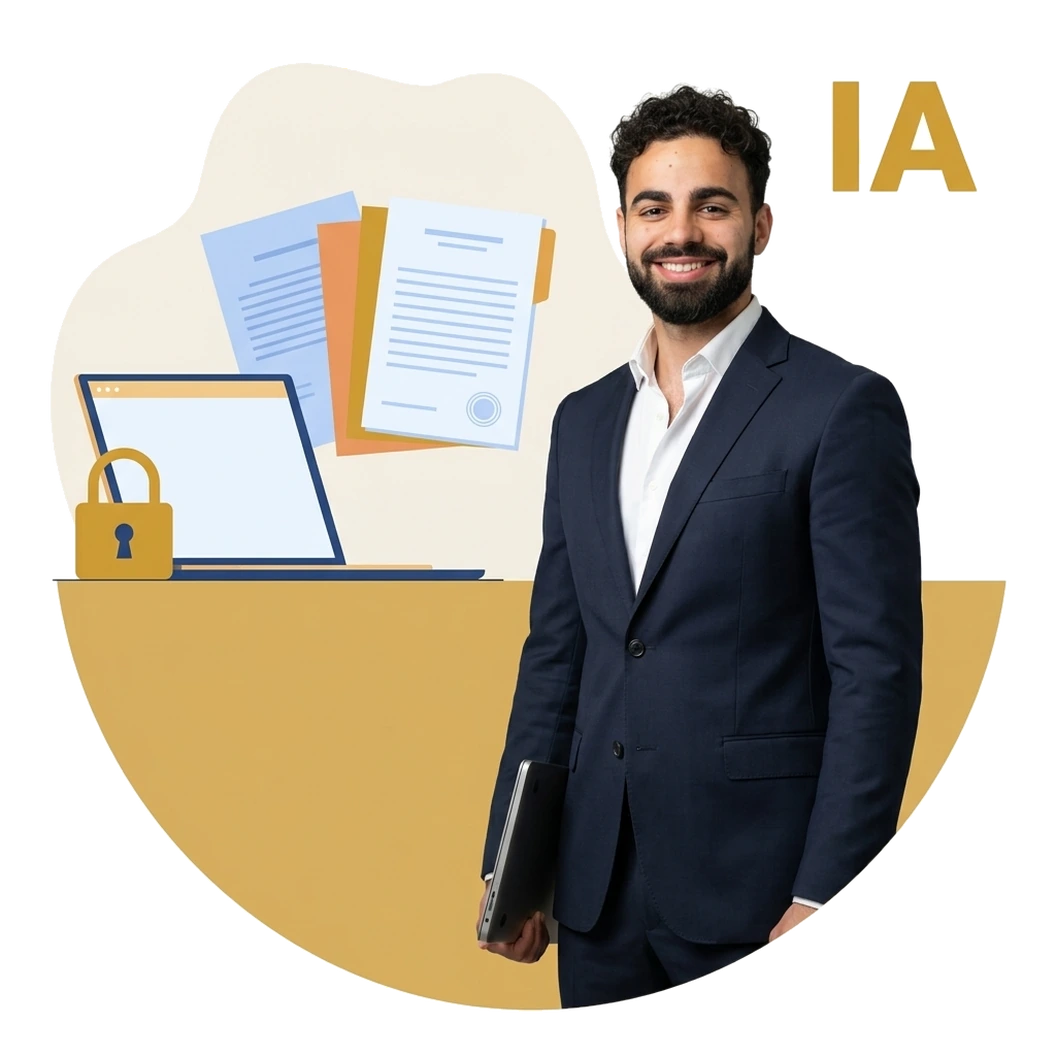 Formateur en costume, module assistant IA confidentiel pour assistante juridique