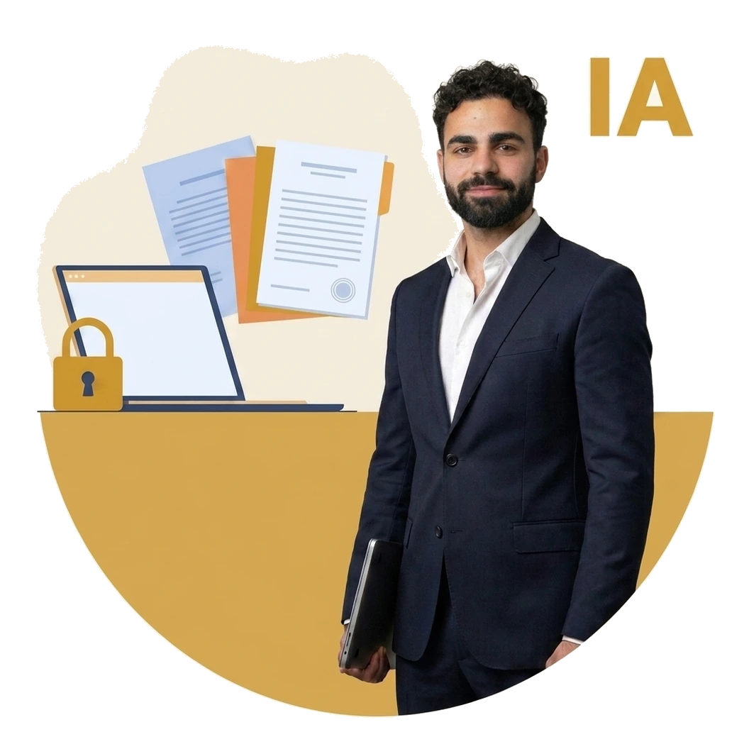 Formateur en costume, module assistant IA confidentiel pour assistante juridique