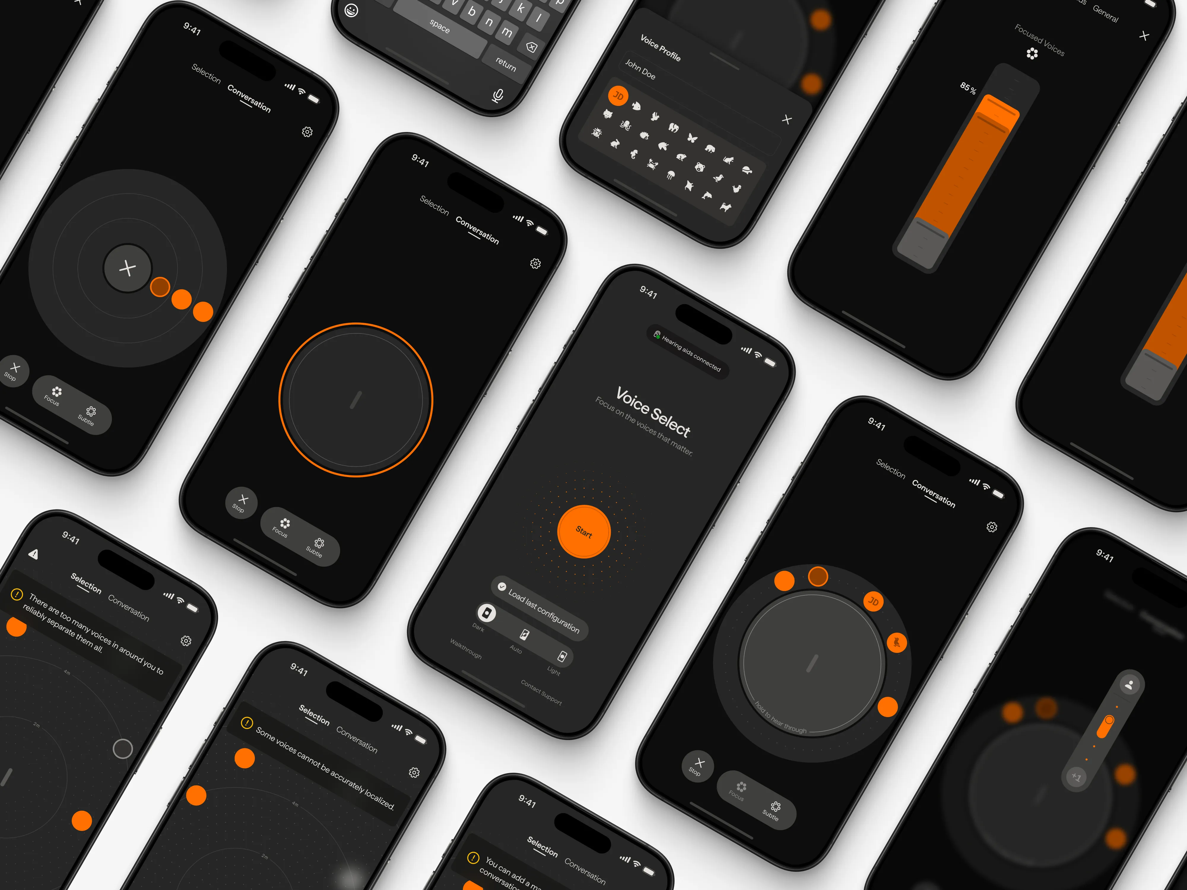 Various screen designs