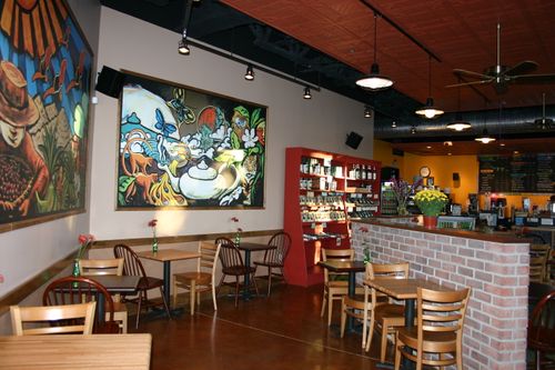 A room filled with multiple tables and chairs, including kitchen and dining room tables, stools, and a coffee table