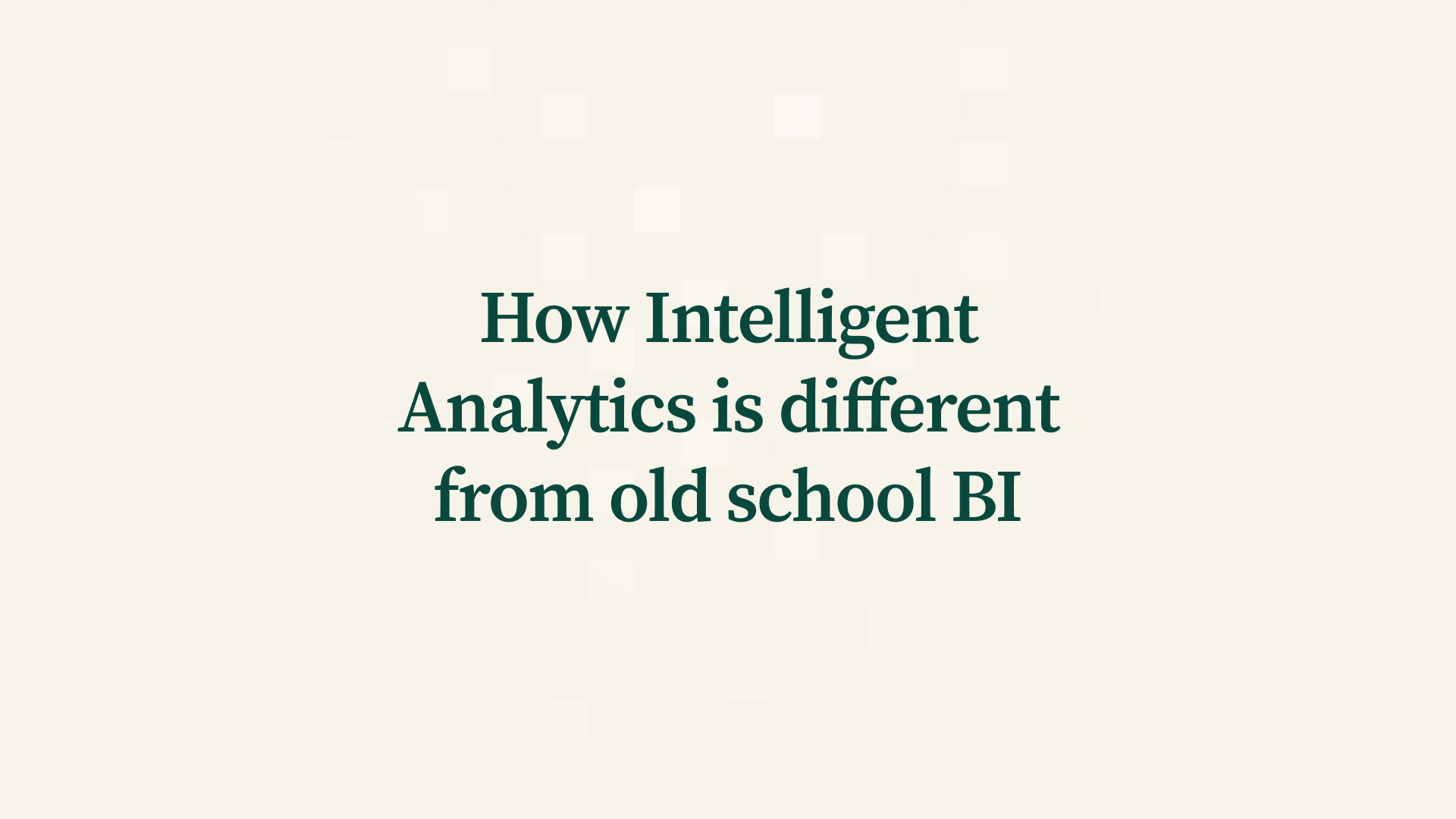 Intelligent Analytics is the next generation of business intelligence — blending AI, automation, and memory to deliver trusted, context-aware, and proactive insights. Unlike old-school BI, Intelligent Analytics connects data across sources, learns your business context, and acts as your AI data coworker for smarter, faster decisions.