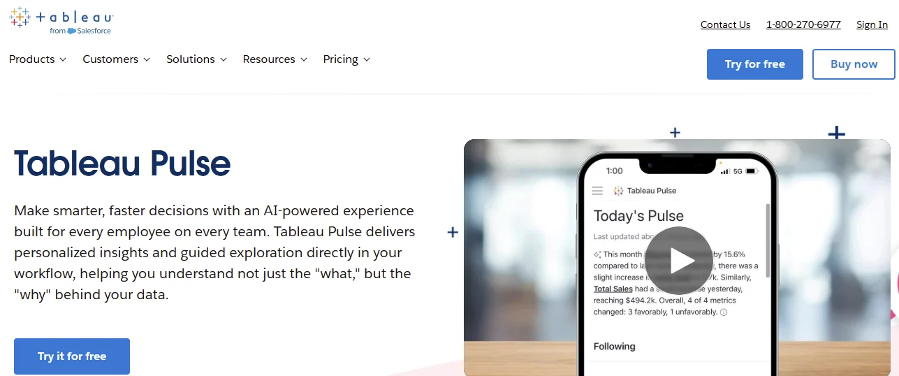 Tableau Pulse Homepage