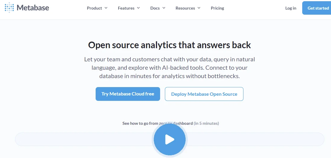 Metabase Homepage
