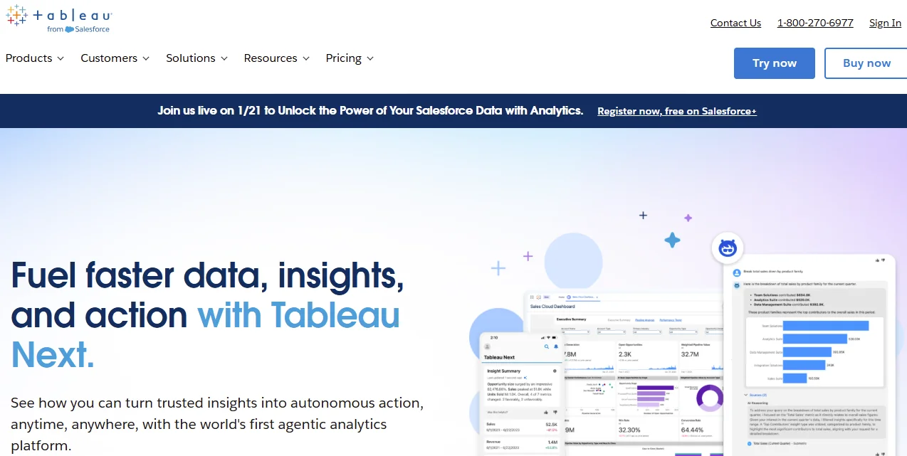 Tableau with Einstein Discovery Homepage