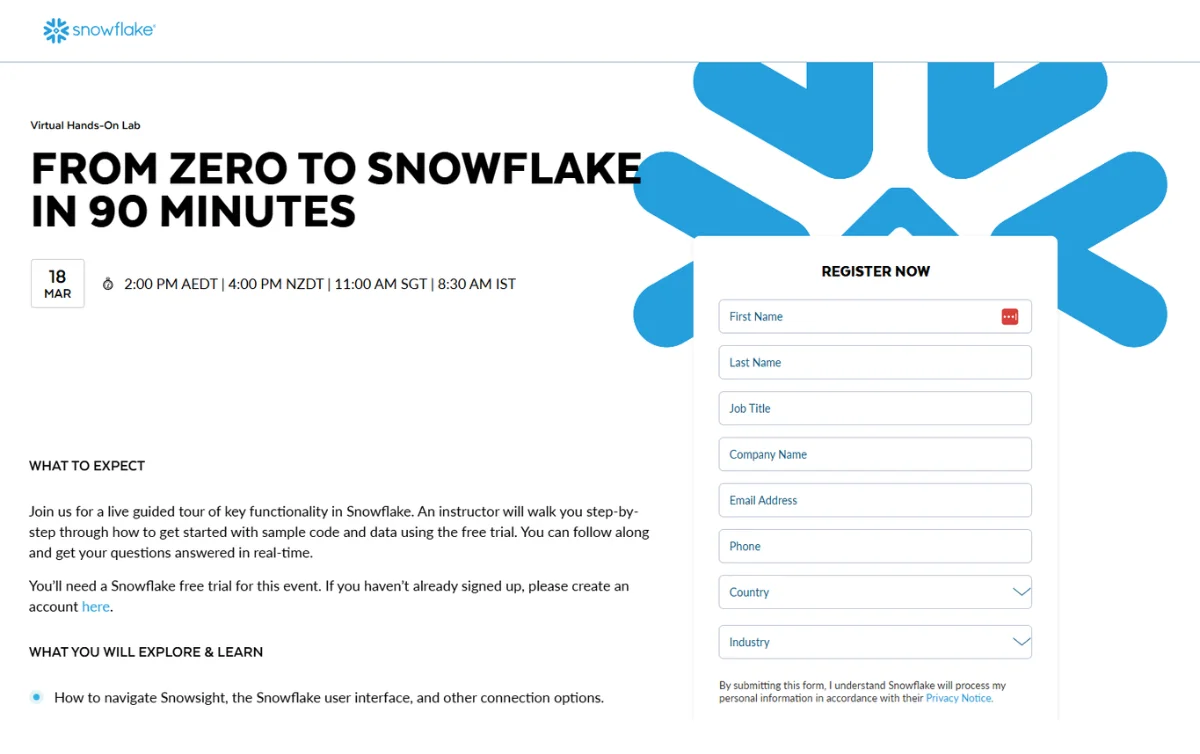 Snowflake Cortex Homepage