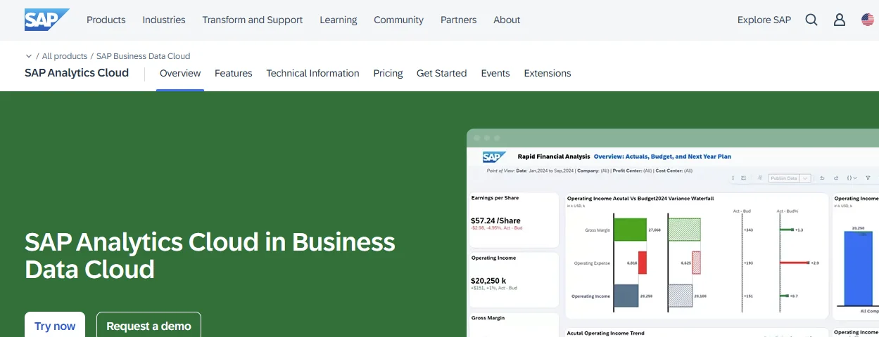 SAP Analytics Cloud Homepage