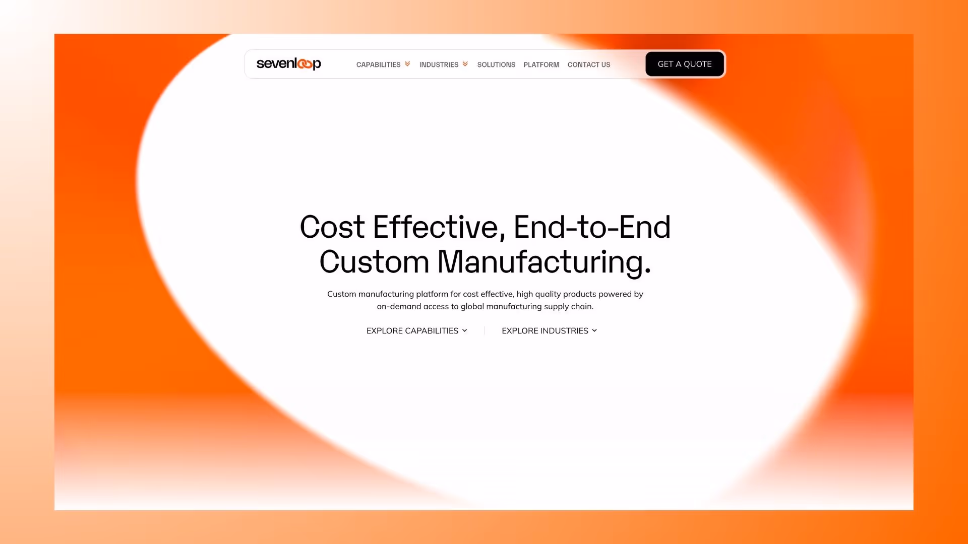 Sevenloop Website Hero Section