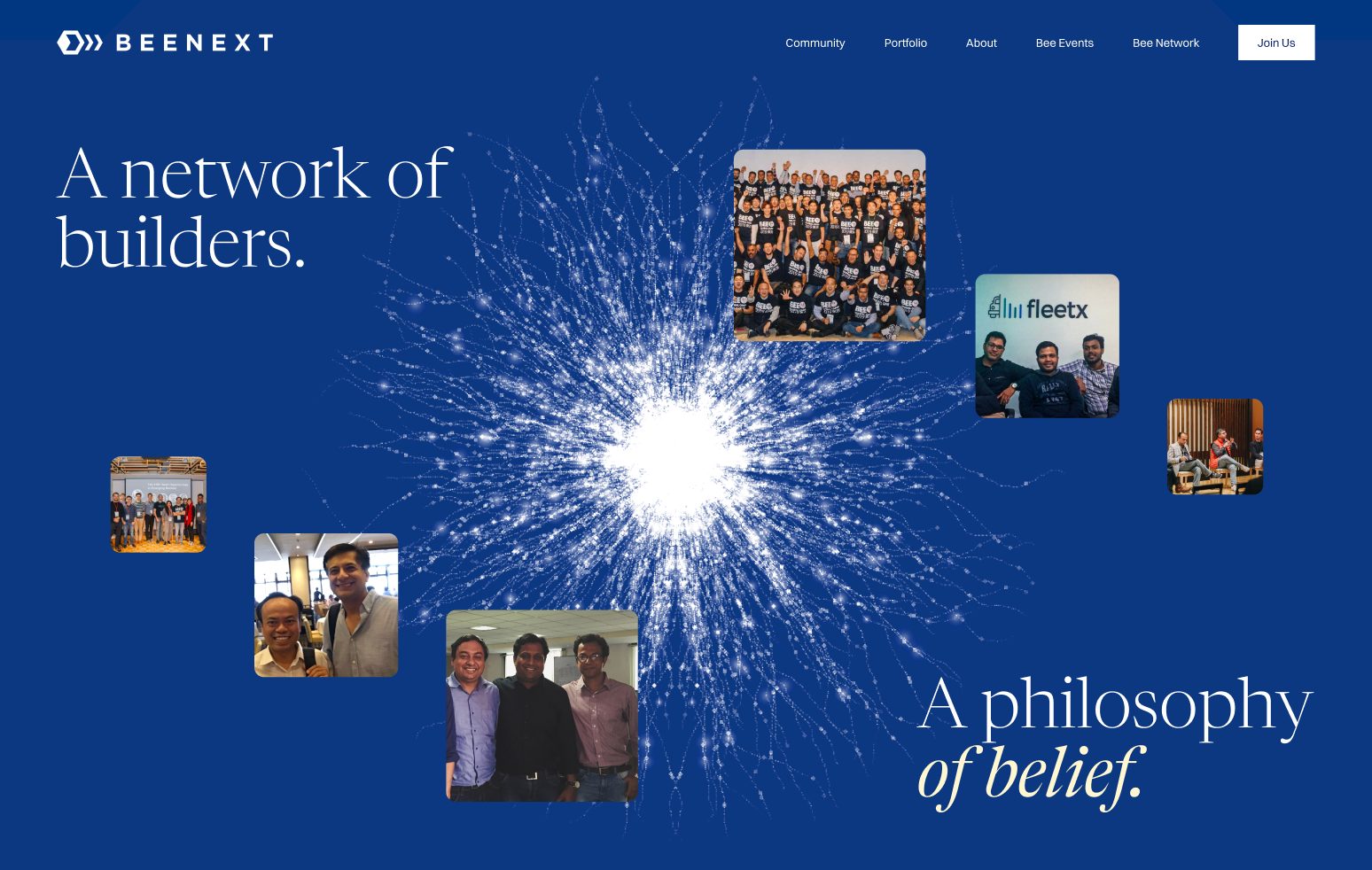 BEENEXT website homepage &mdash; A network of builders