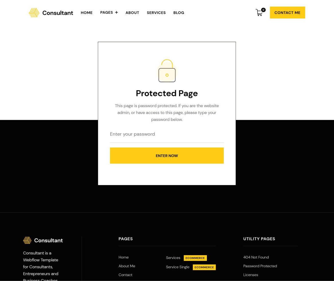 Consultant - Password Protected page - Consultant and Business Coach Webflow Template