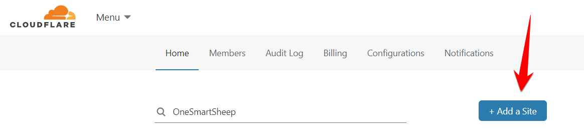 Cloudflare Add a site