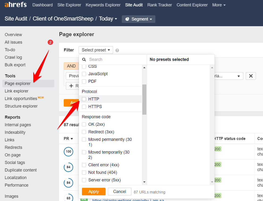 Ahrefs Mixed Content HTTP Issue SEO Audit