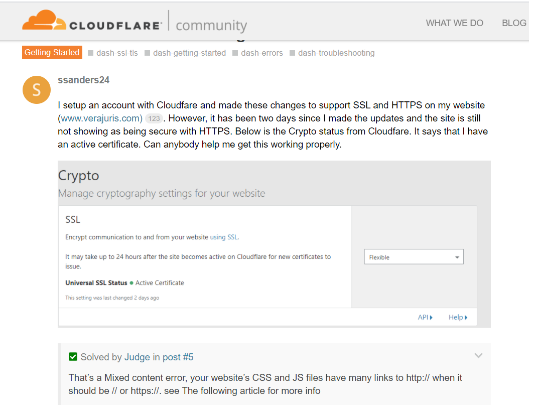 Cloudflare HTTP to HTTPS Issue and people talking about mixed content