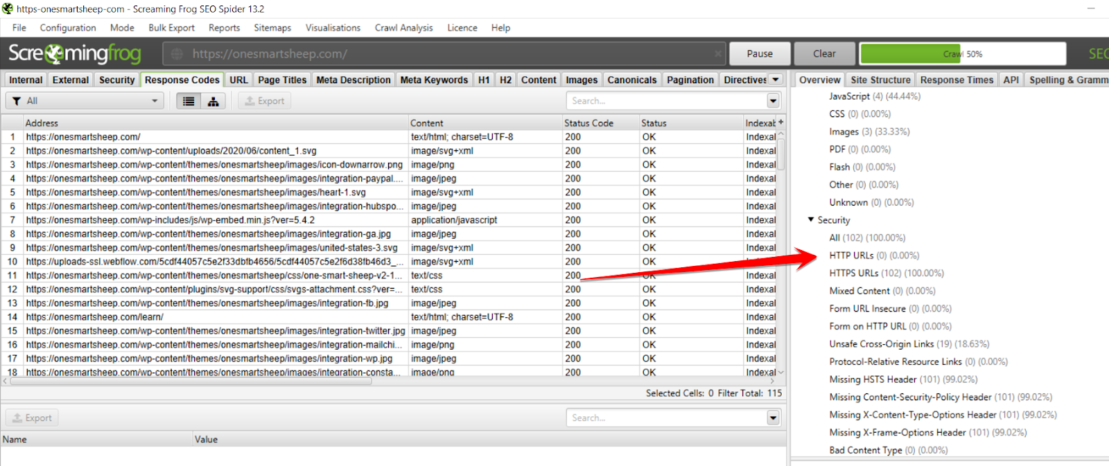 Screaming Frog finds HTTP insecure links