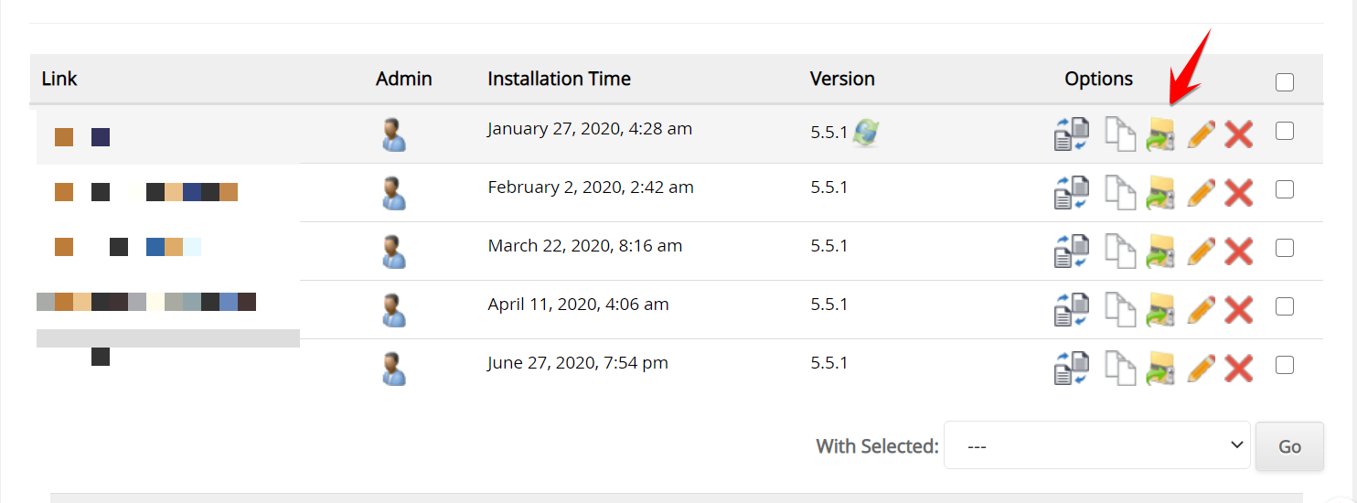 Backup in the Current Installation section