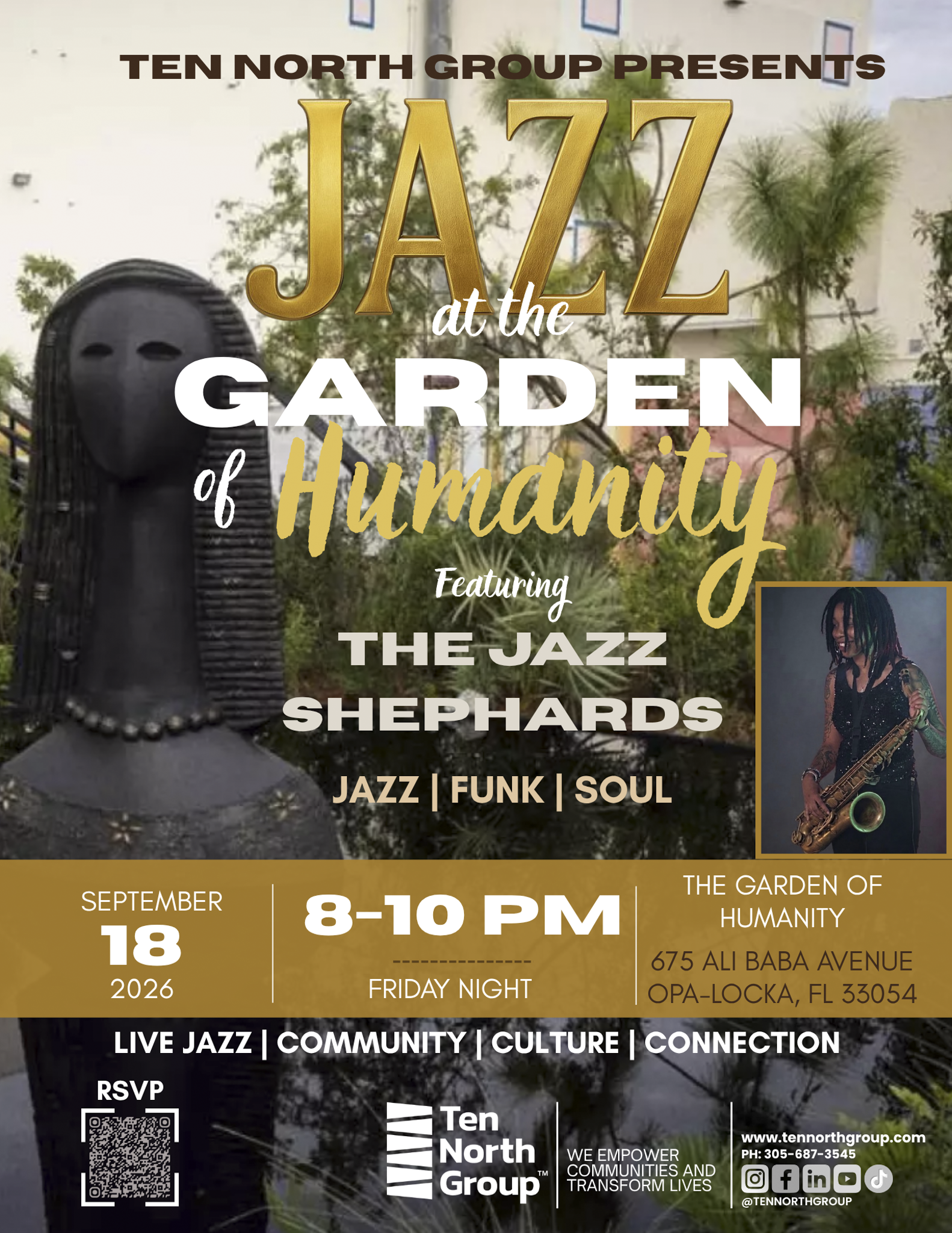 Experience the art of Purvis Young, then continue the evening with live jazz, funk and soul at the Garden of Humanity.