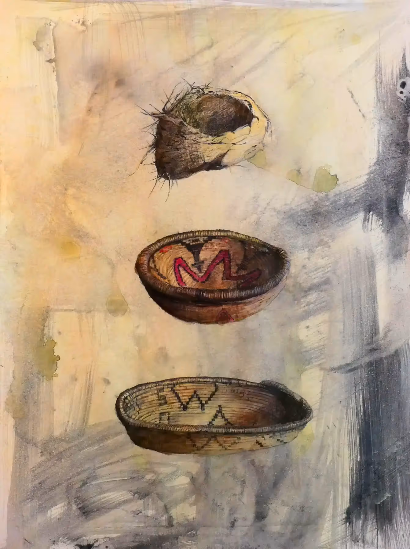 Two Baskets and a Nest