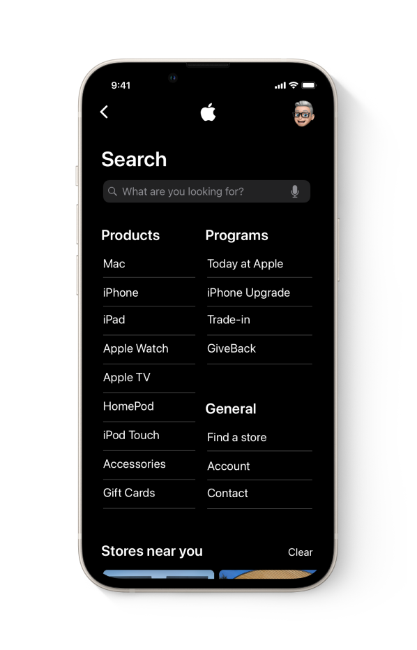 Apple Store App search image