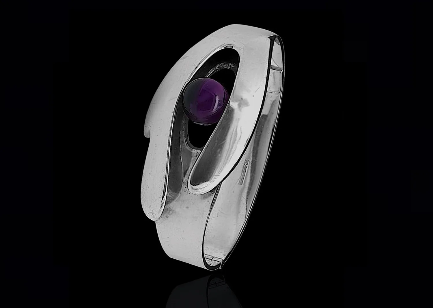 Elis Kauppi for Kapittaan Kulta amethyst & silver bracelet