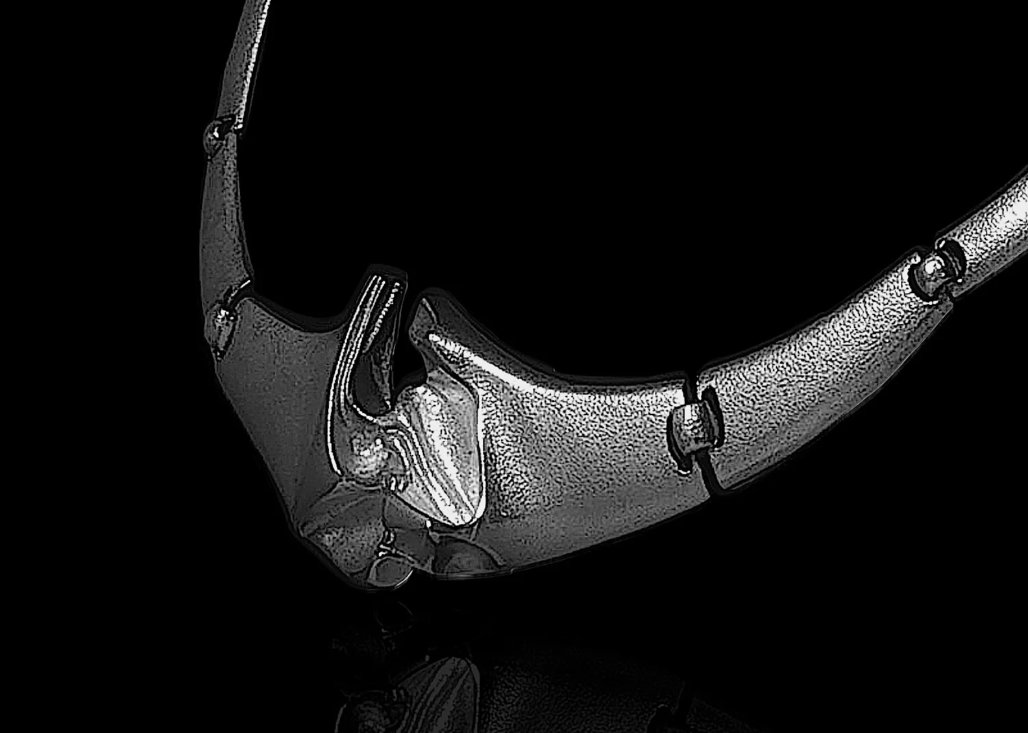 Cross Waves Lapponia silver collar style necklace