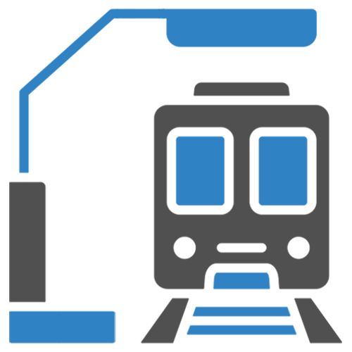 Icon of a house with a staircase and a chimney highlighting urban design elements.