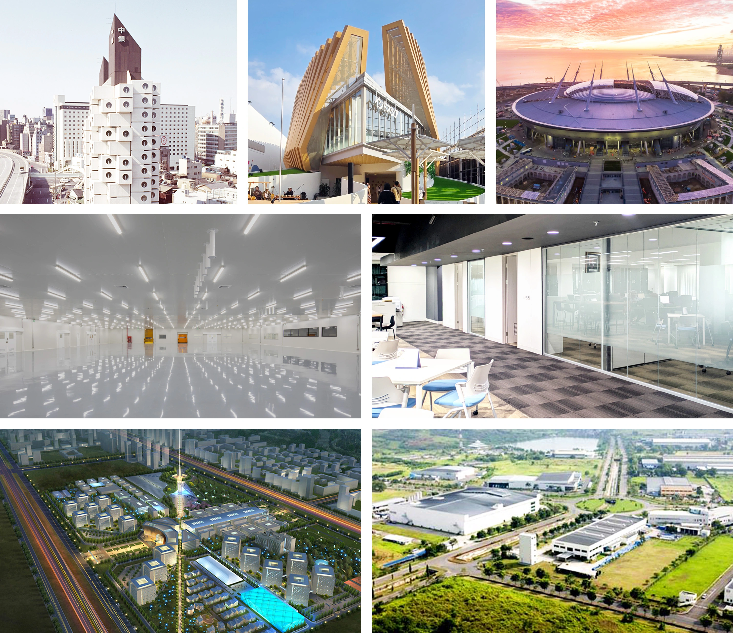 Futuristic cityscape with green rooftop gardens and curved glass skyscrapers integrated with nature.