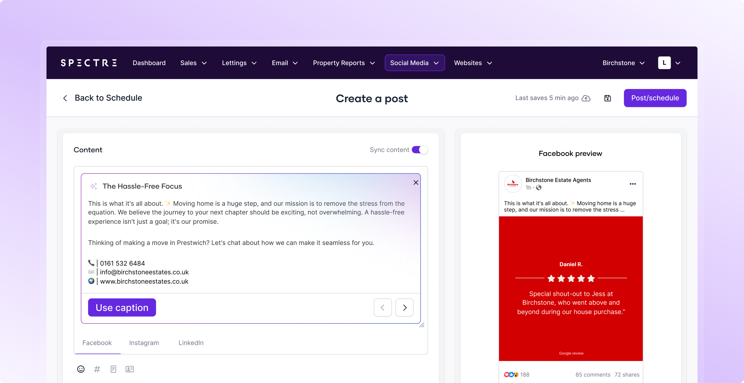 Social feeds with auto social