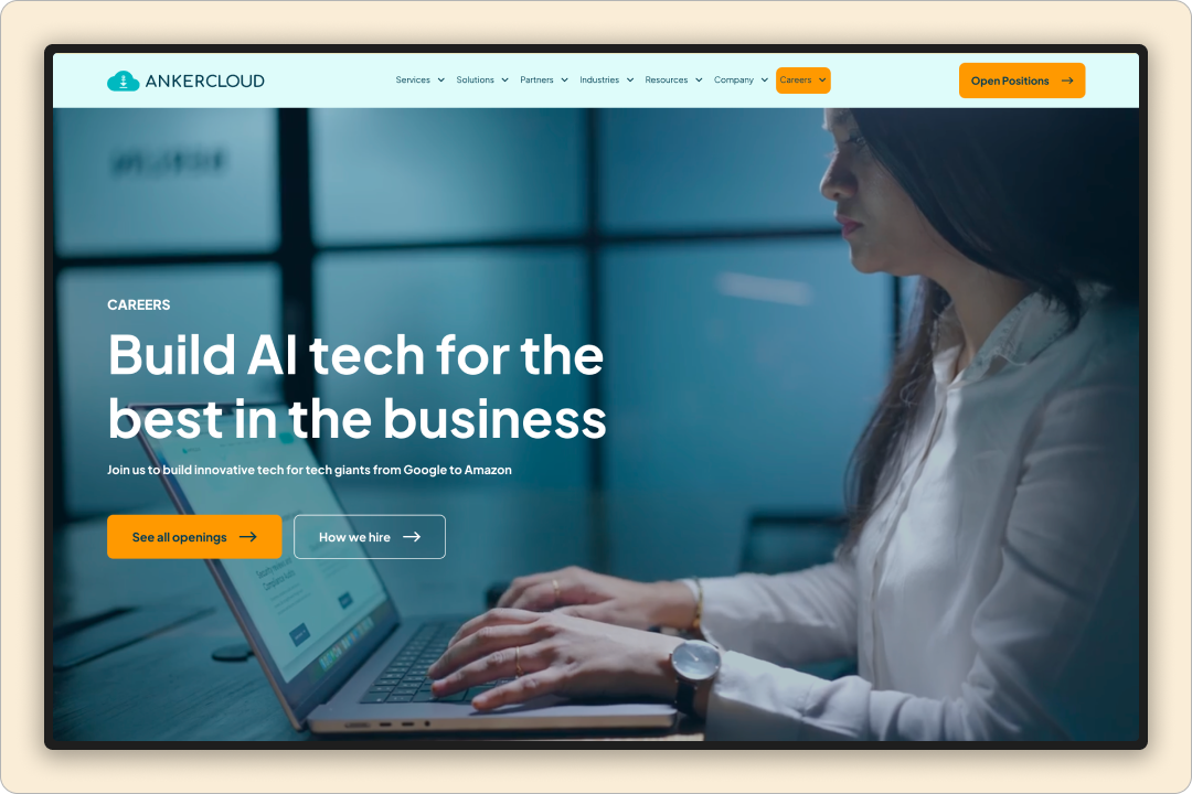 Ankercloud Career Page Design