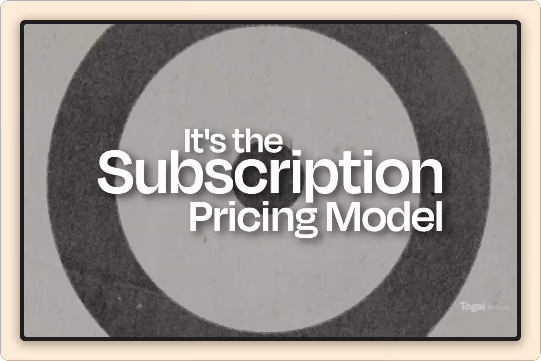 Togai Subscription Pricing Model | Explainer Video