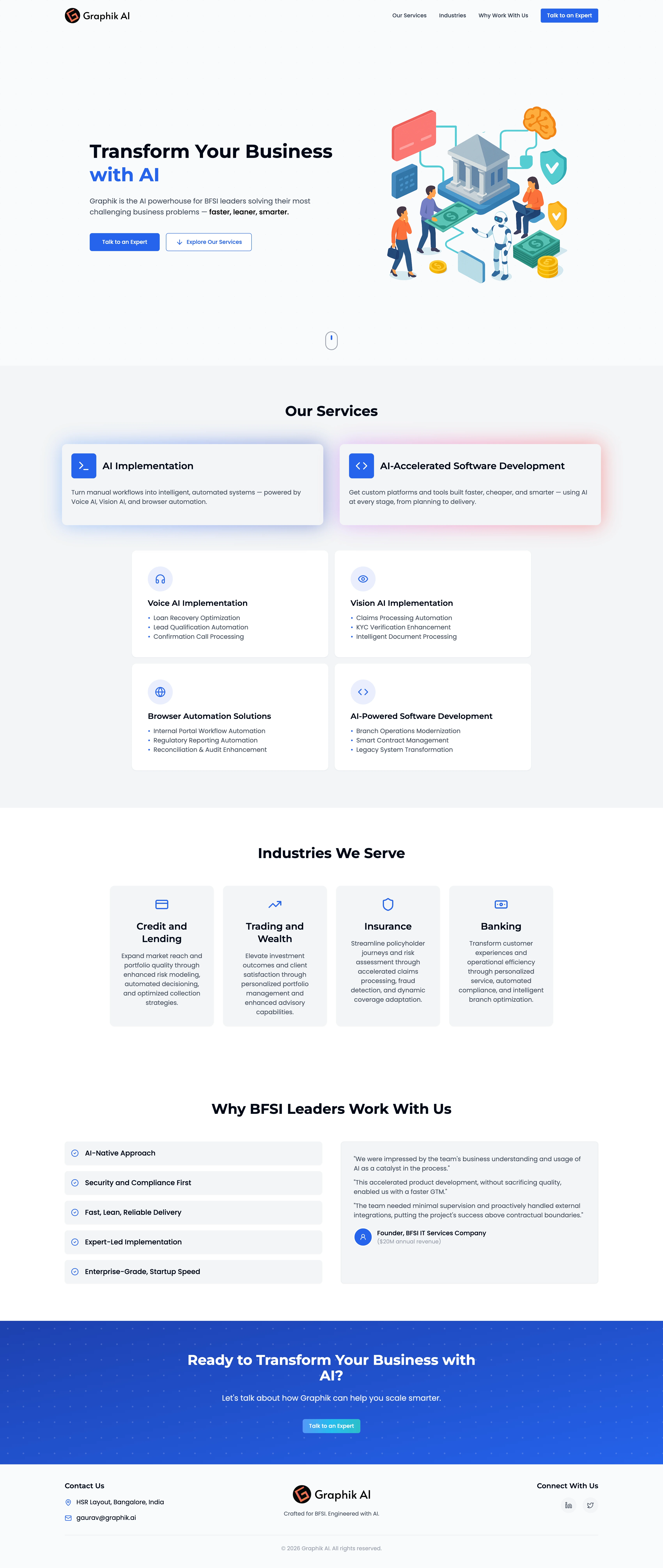 Old Web Design of Home Page - Graphik AI
