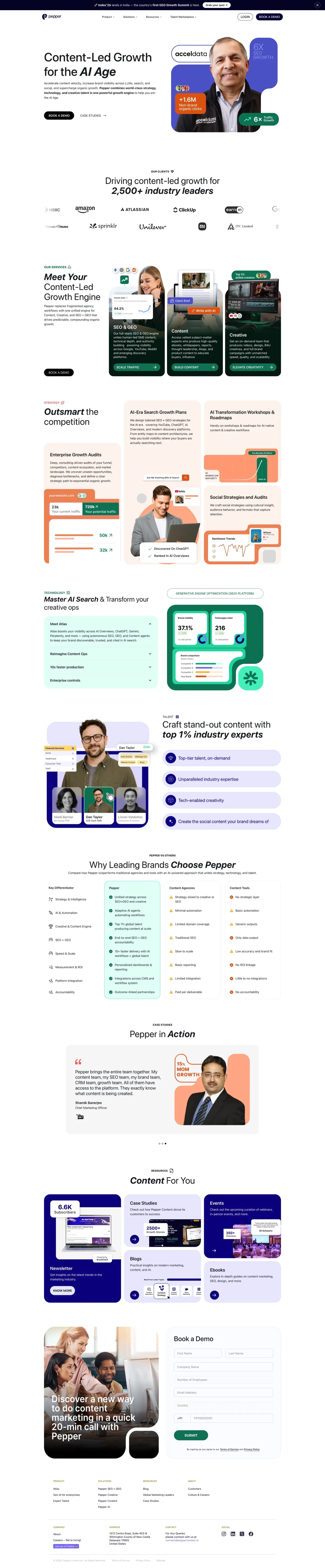 Pepper Inc website before the Everything Design revamp