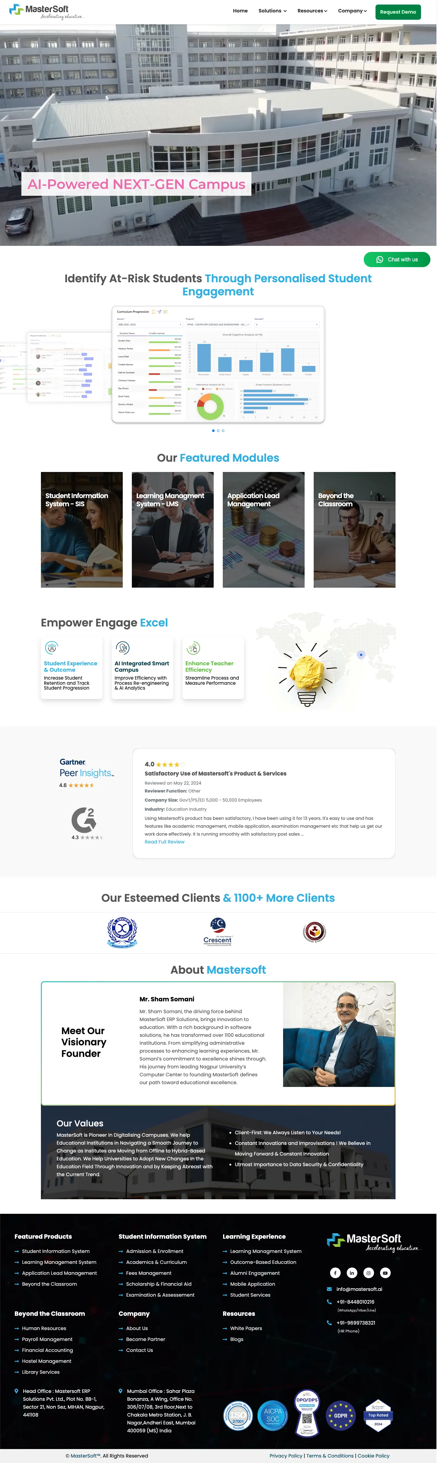 MasterSoft website before the Everything Design brand transformation