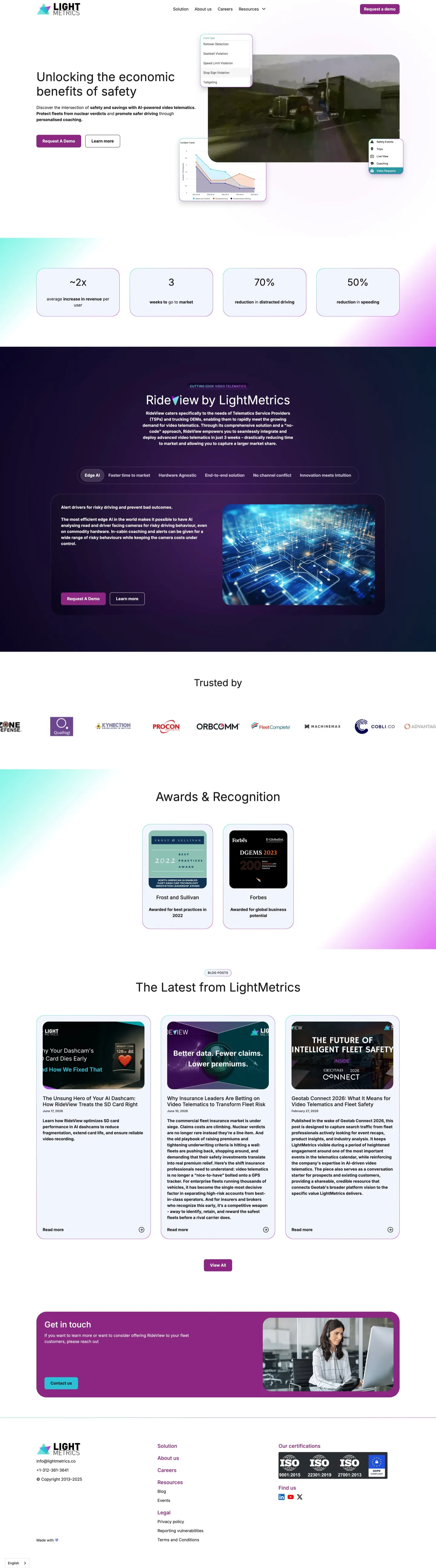 LightMetrics website before the Everything Design revamp
