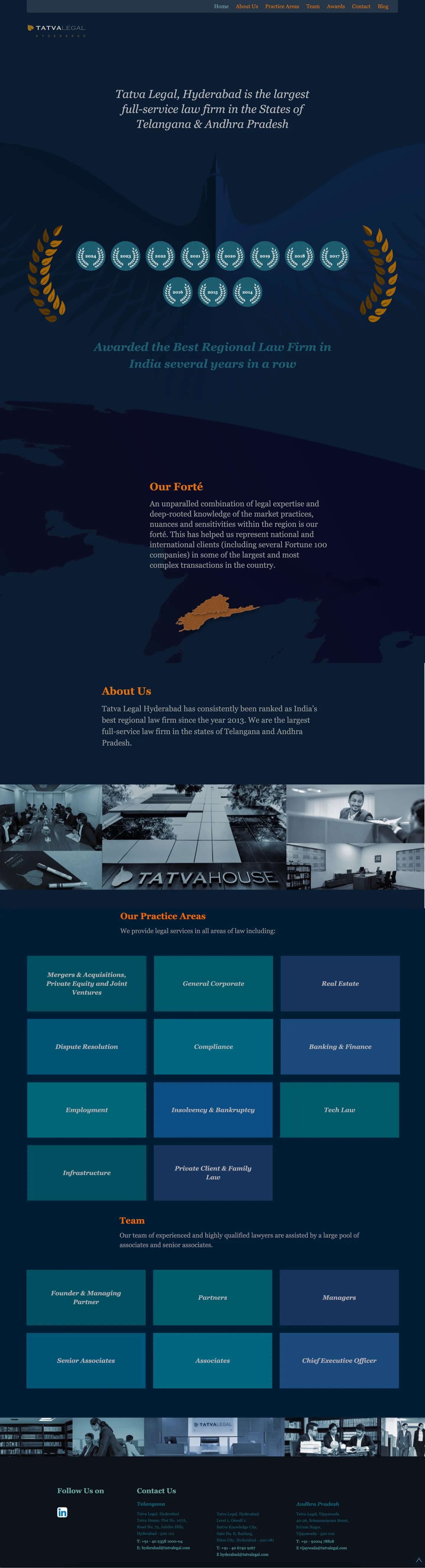 Tatva Legal Hyderabad website before the TLH rebrand by Everything Design