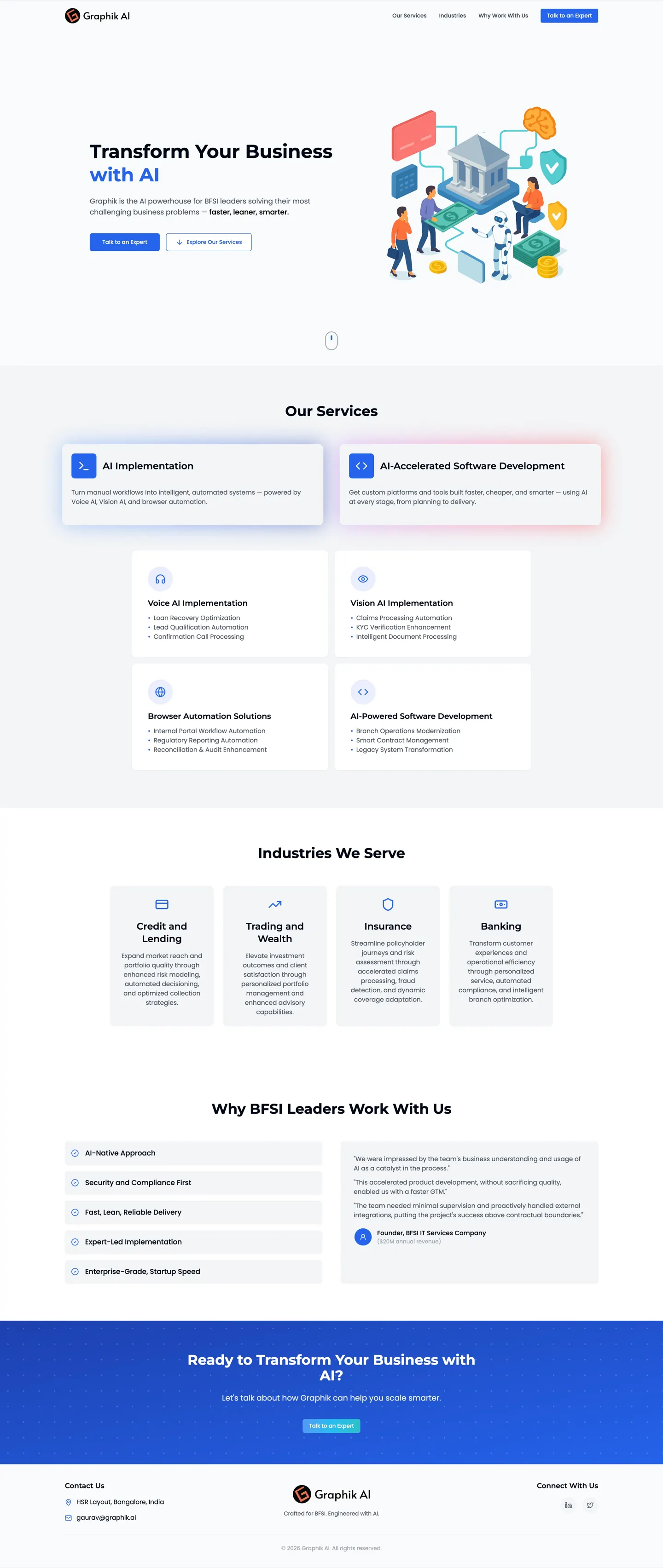 Old Web Design of Home Page - Graphik AI