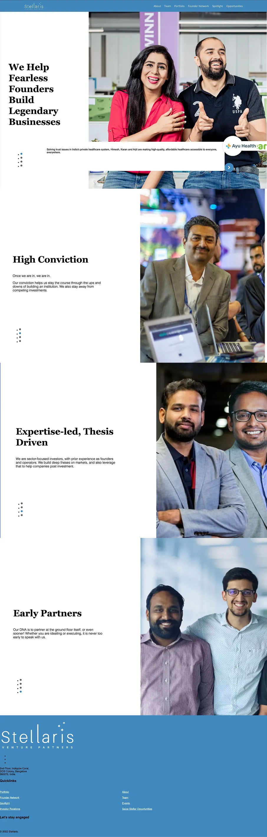Stellaris Venture Partners website before the Everything Design redesign
