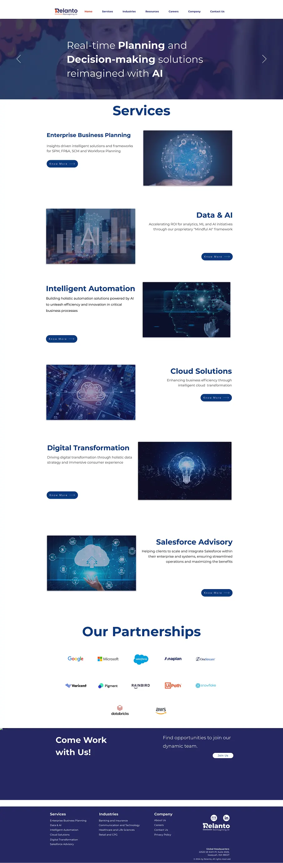 Relanto website before the Everything Design revamp