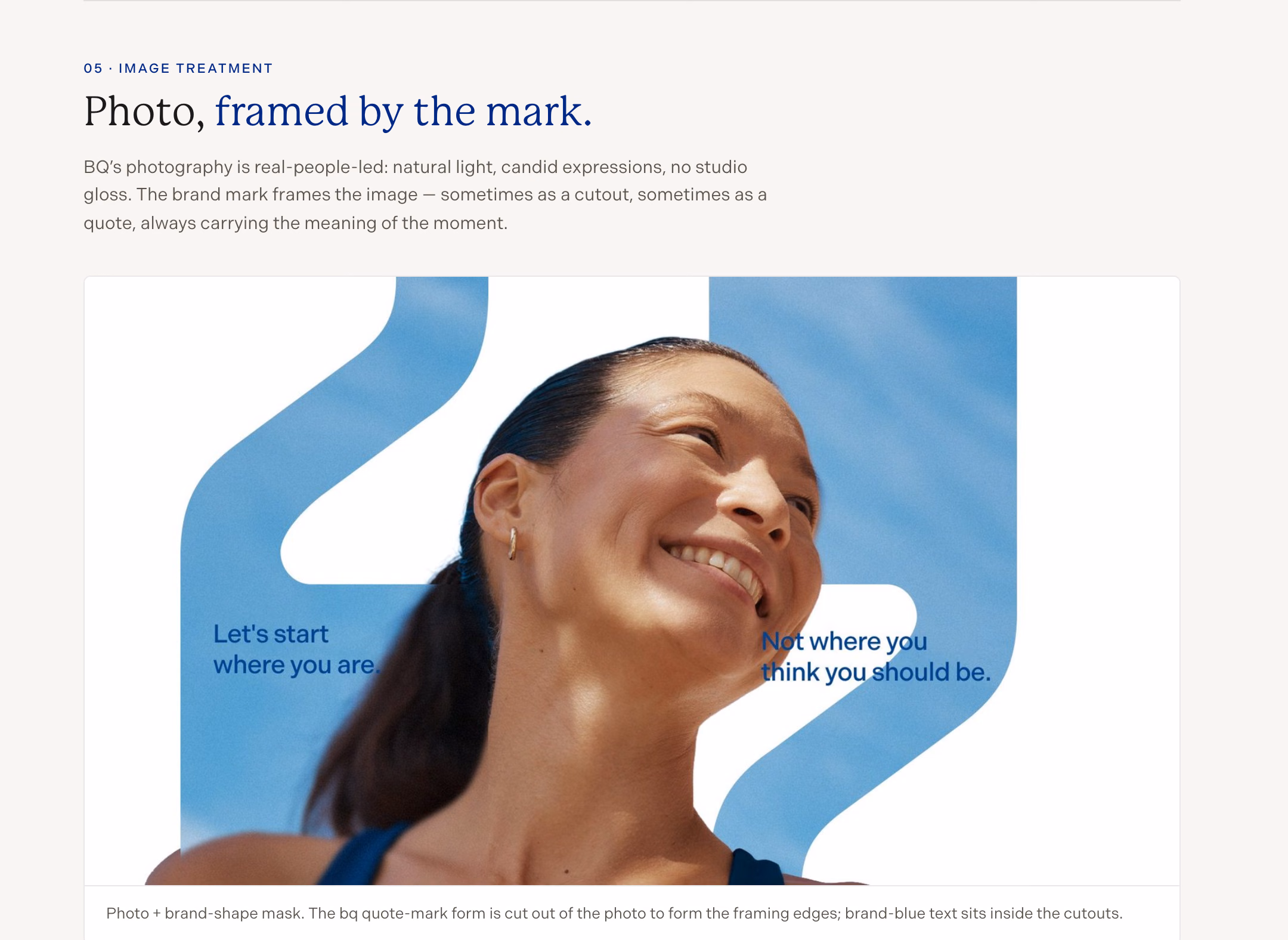 Becoming Quotient image treatment: photography framed by the quote mark