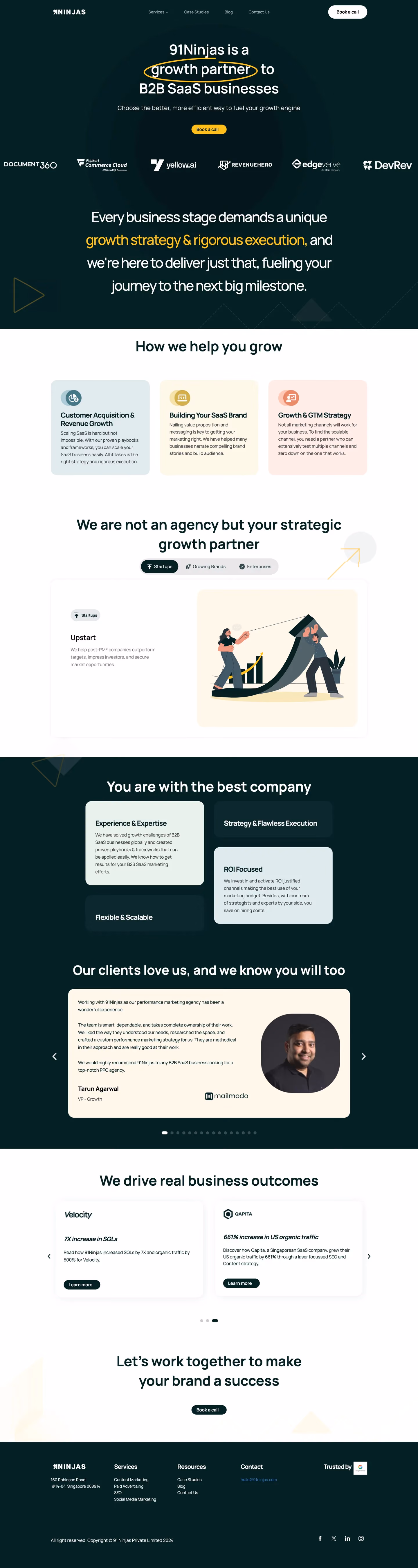 91 Ninjas website before the Everything Design redesign, captured 25 May 2026