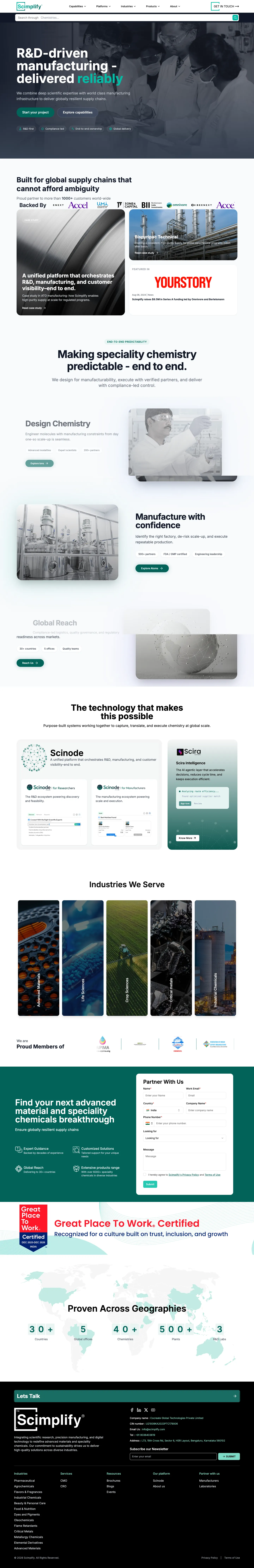 Scimplify website before the Everything Design redesign, captured 26 Sep 2026