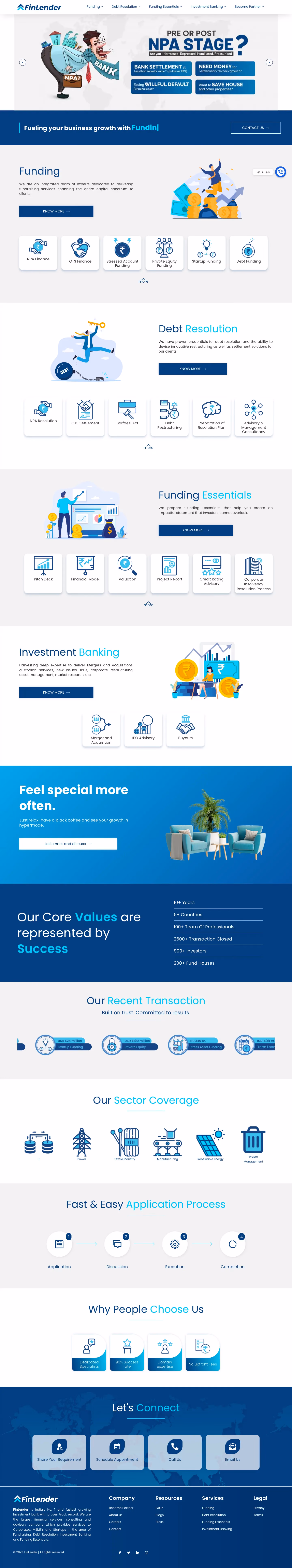 FinLender website before the Everything Design redesign, captured 29 Sep 2026
