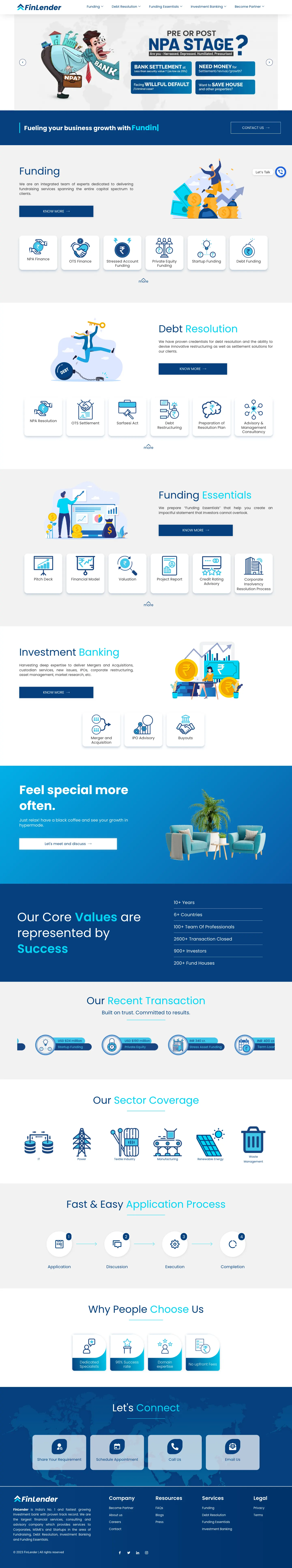FinLender website before the Everything Design redesign, captured 29 Sep 2026