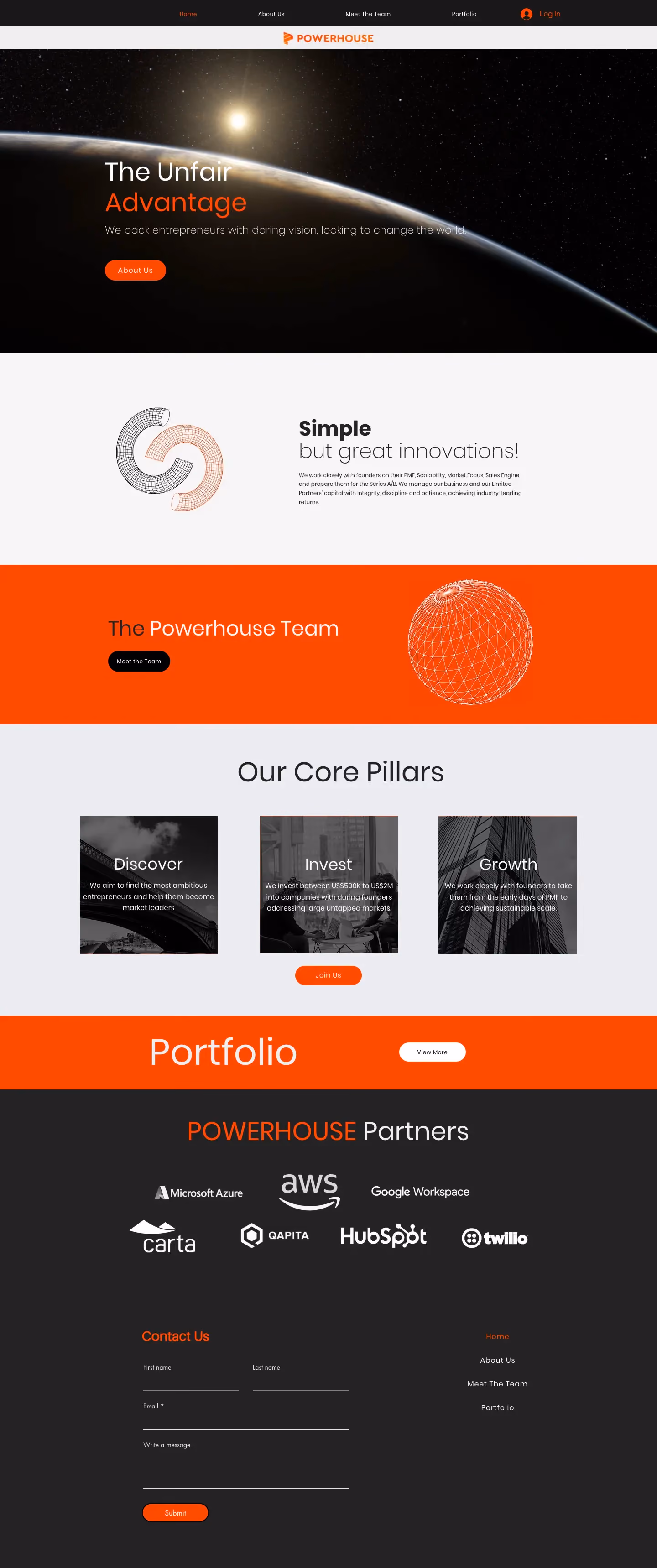 Powerhouse Ventures website before the Everything Design rebuild, captured 29 Sep 2026