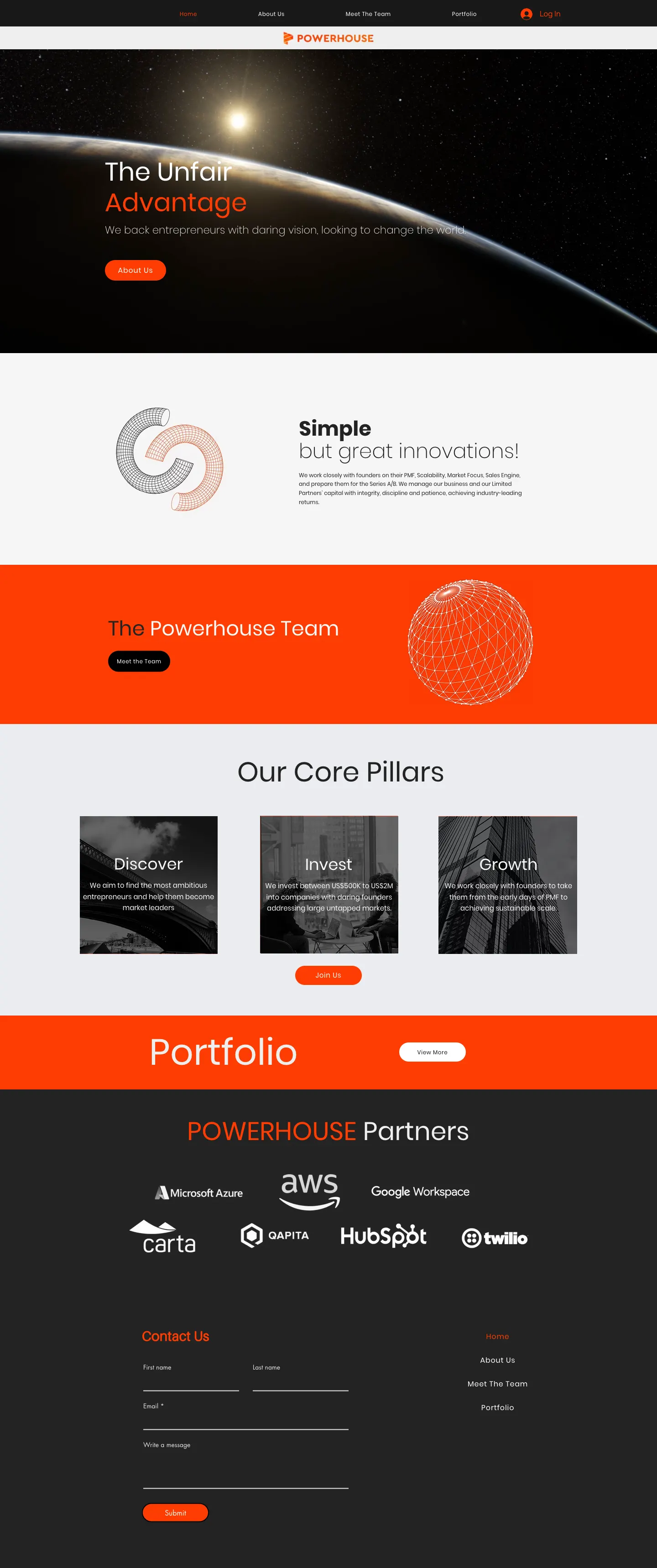 Powerhouse Ventures website before the Everything Design rebuild, captured 29 Sep 2026