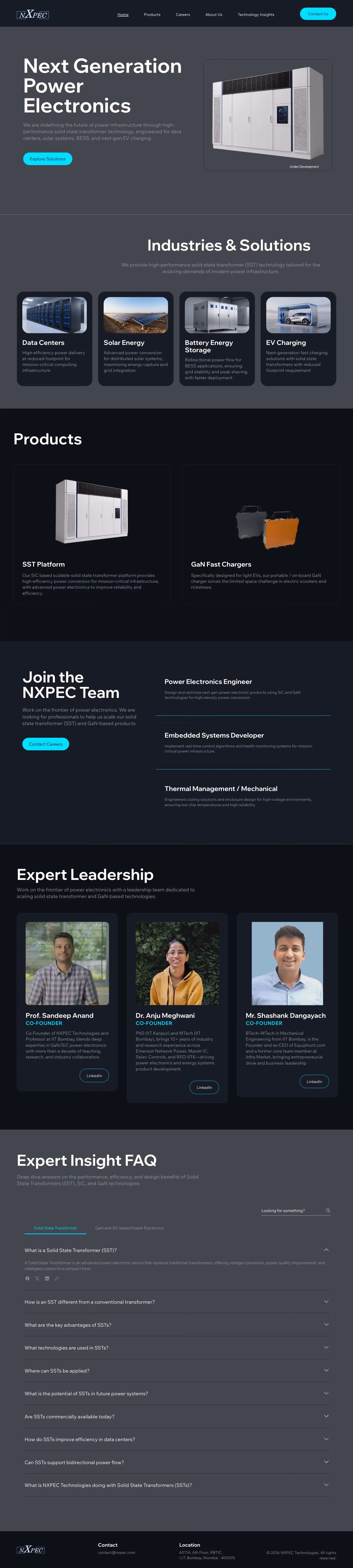 NXPEC website before the Everything Design engagement, captured 29 Sep 2026