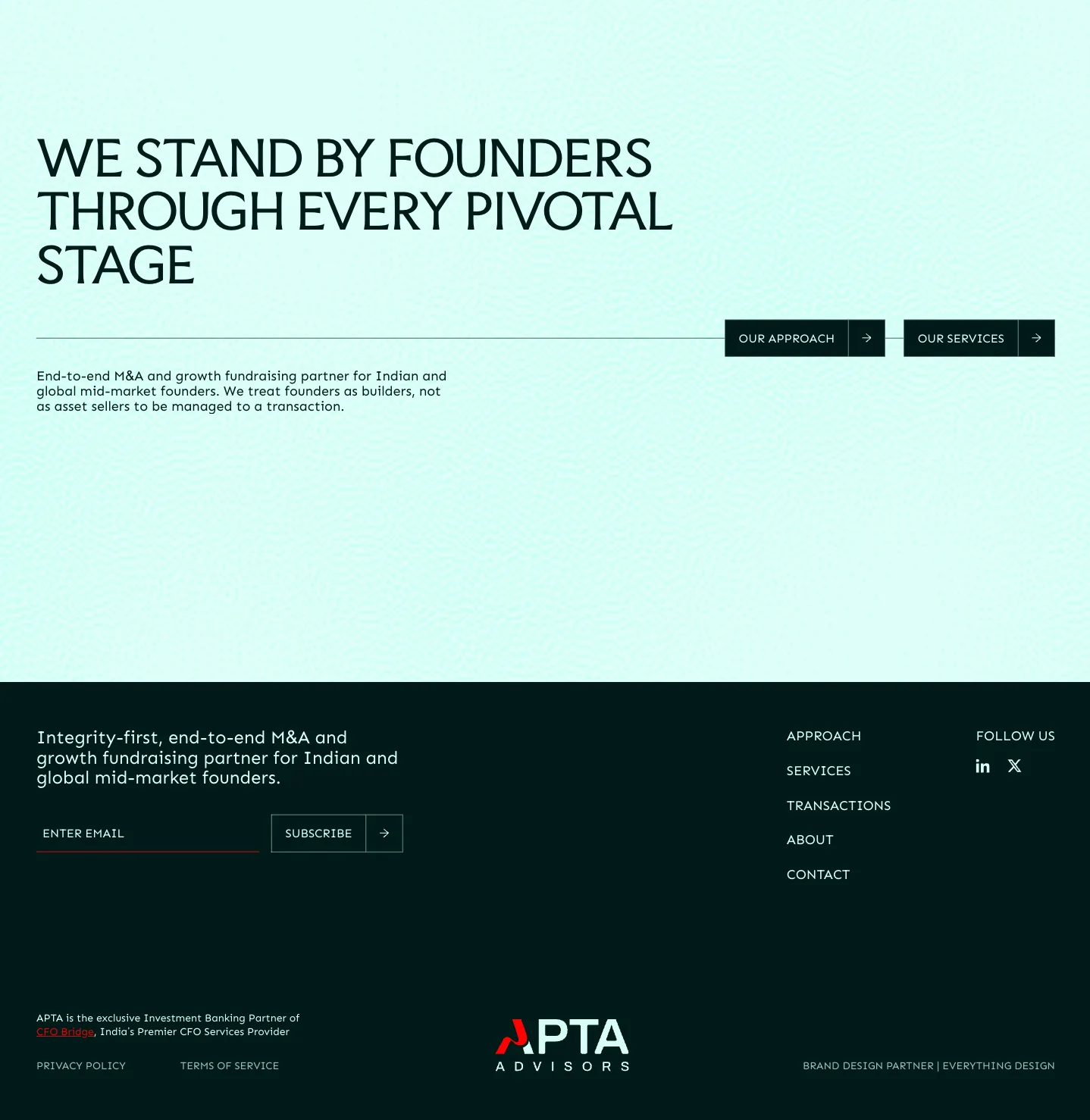APTA Advisors website after the Everything Design rebrand, captured 22 Oct 2026