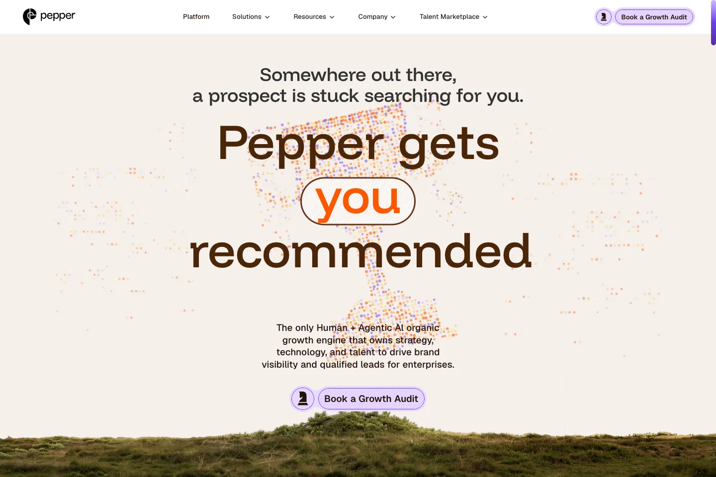 Pepper Inc website homepage: Pepper gets you recommended