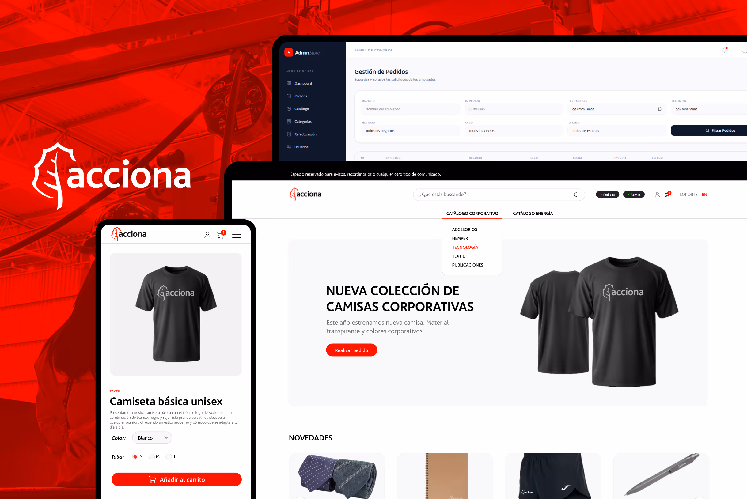 varios dispositivos con imágenes de web de Louis Vuitton y una modelo de fondo