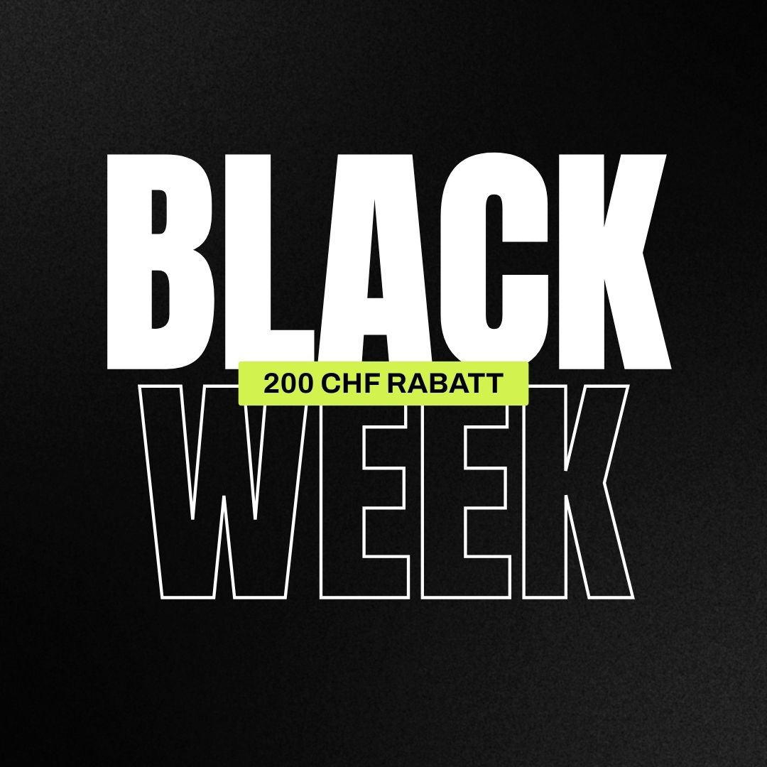 Black Week Aktion UNIQUE Fitness. Bis zu 200 CHF Rabatt auf alle Pro-Mitgliedschaften!