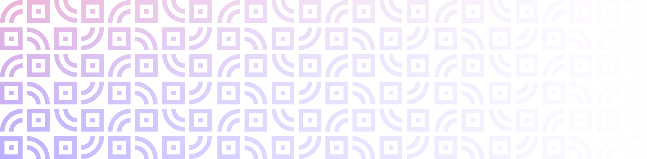 Pattern of alternating purple and black square tiles with rounded corner designs on a white background.