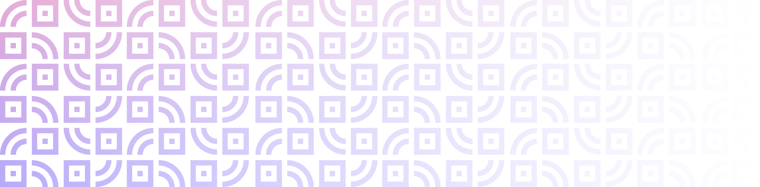 Pattern of alternating purple and black square tiles with rounded corner designs on a white background.
